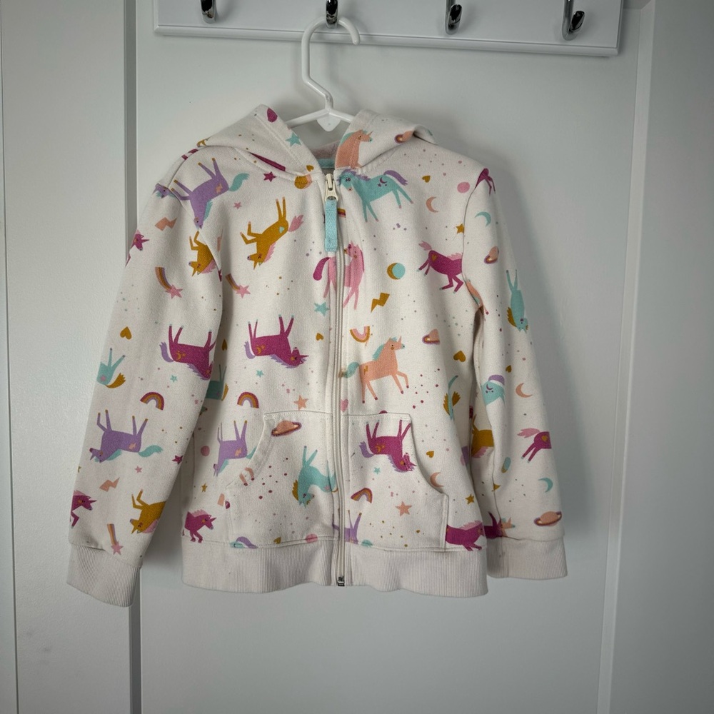 Cat & Jack unicorn hoodie sweater long sleeve size 6